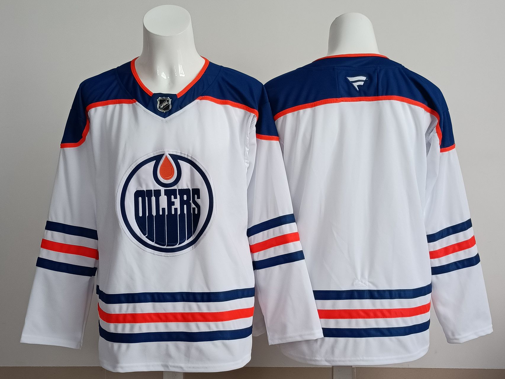 Men 2025 Edmonton Oilers Blank White Fanatics Home Premium NHL Jersey style 1